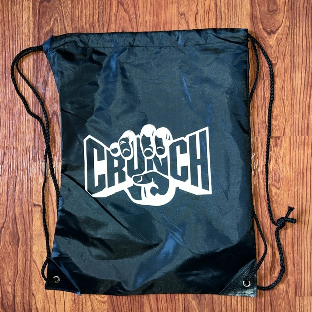 Crunch Black Nylon Cinch Backpack